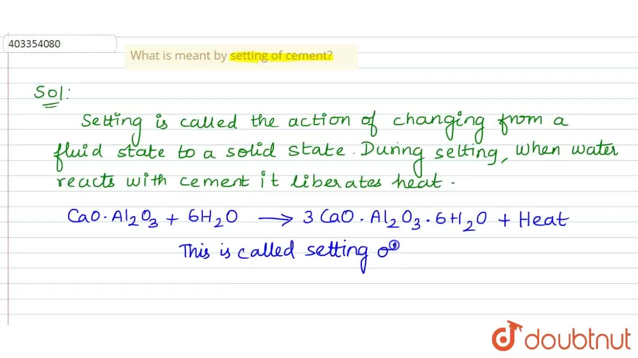 [Tamil] What is meant by setting of cement?