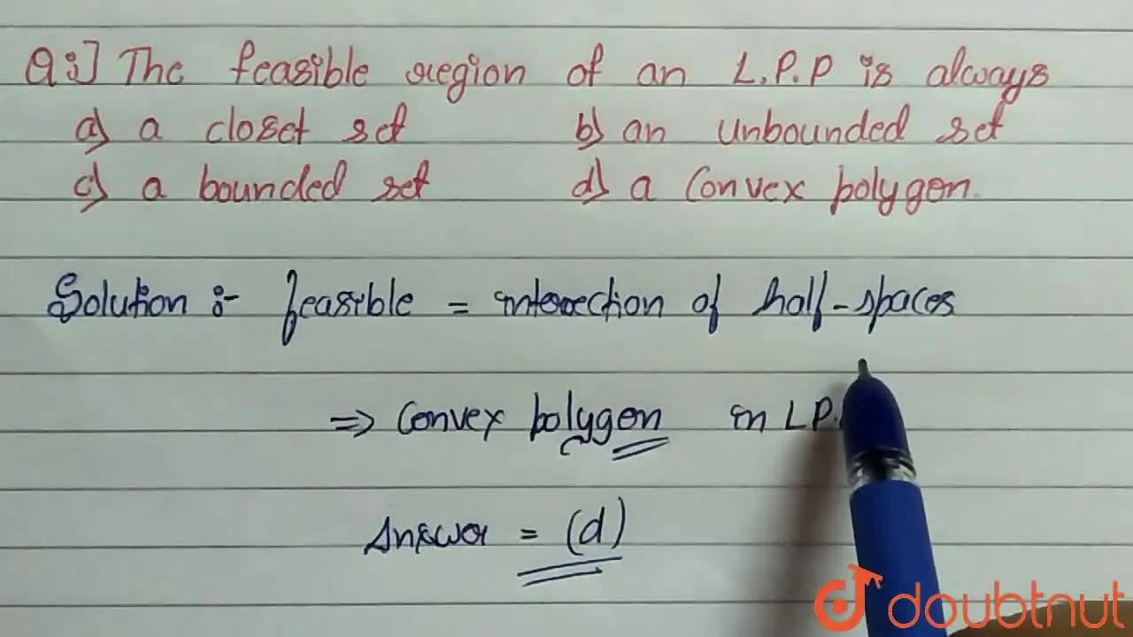 [Kannada] The feasible region of an L.P.P is always