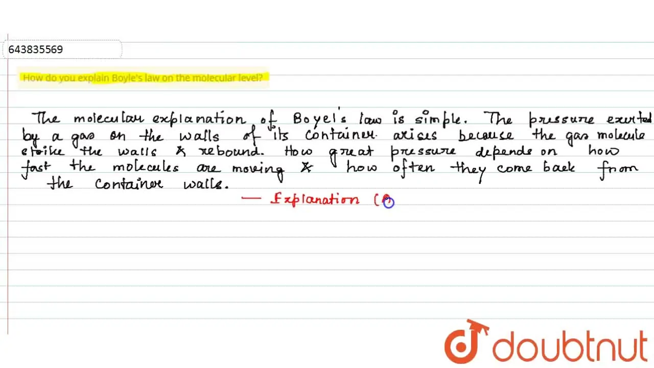 [Bengali] How do you explain Boyle's law on the molecular level?
