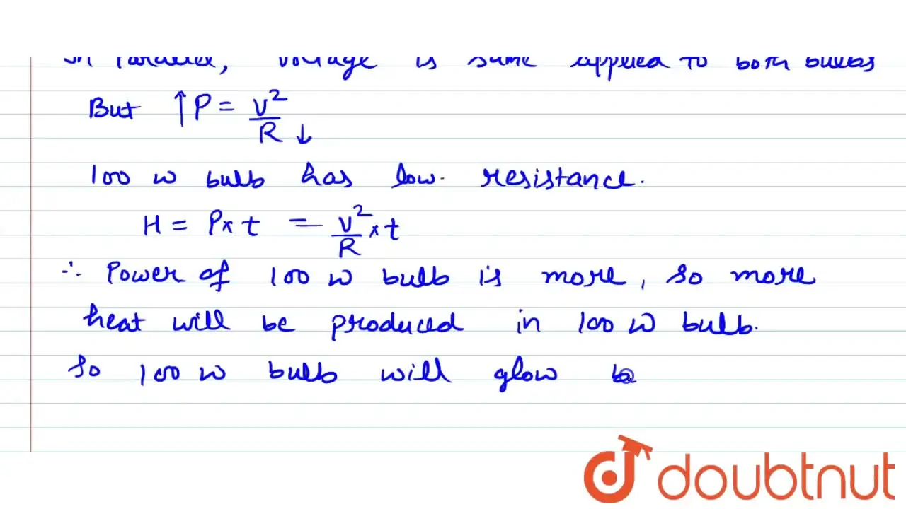 [Punjabi] A 25 W and a 100 W bulbs are joined in parallel and connecte