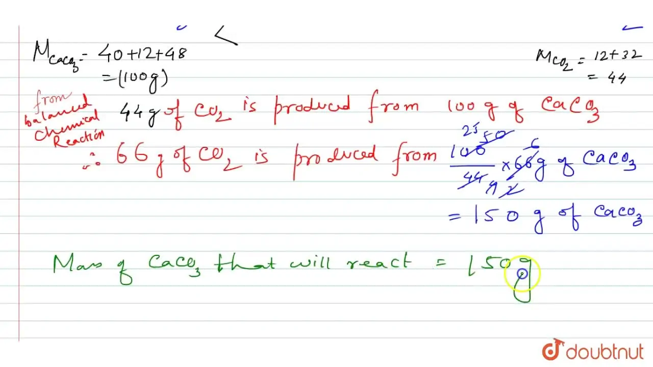 [Bengali] How many gram of CaCO3 will react with exces of dilute HCl t