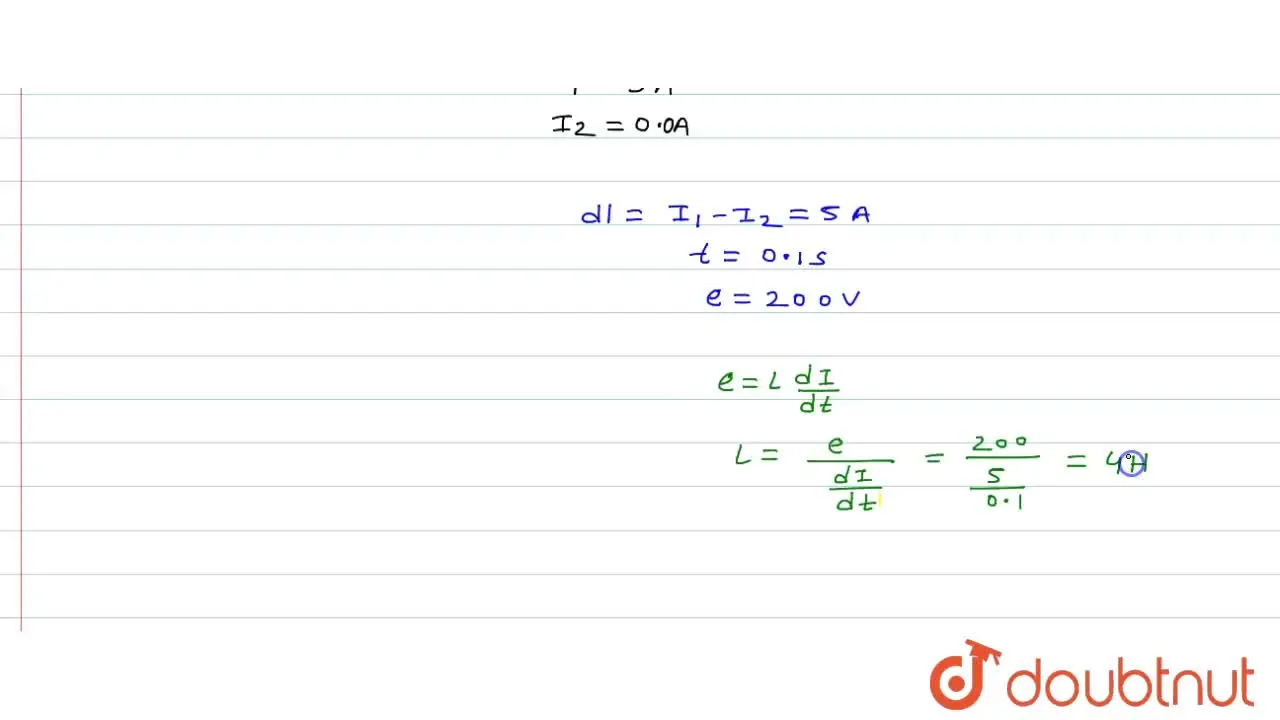 [Odia] current in a circuit falls from 5.0A to 0.0A in 0.1 sec. averag