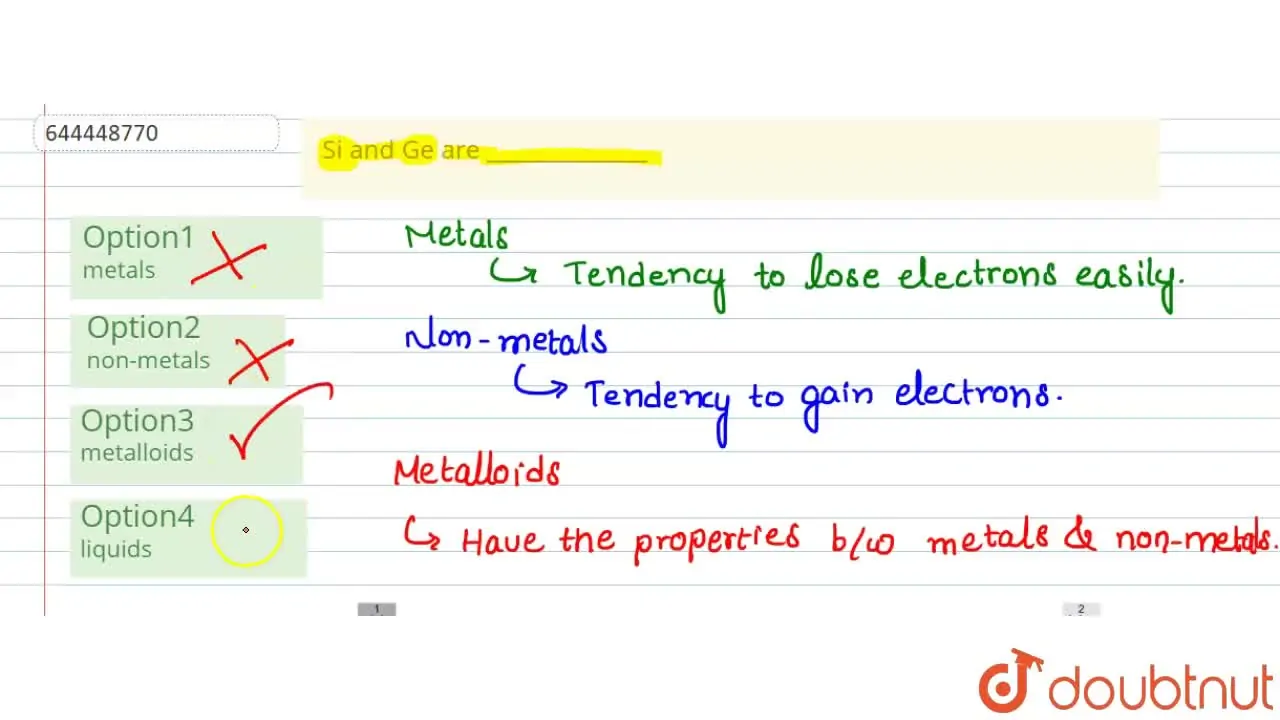 [Telugu] Si and Ge are