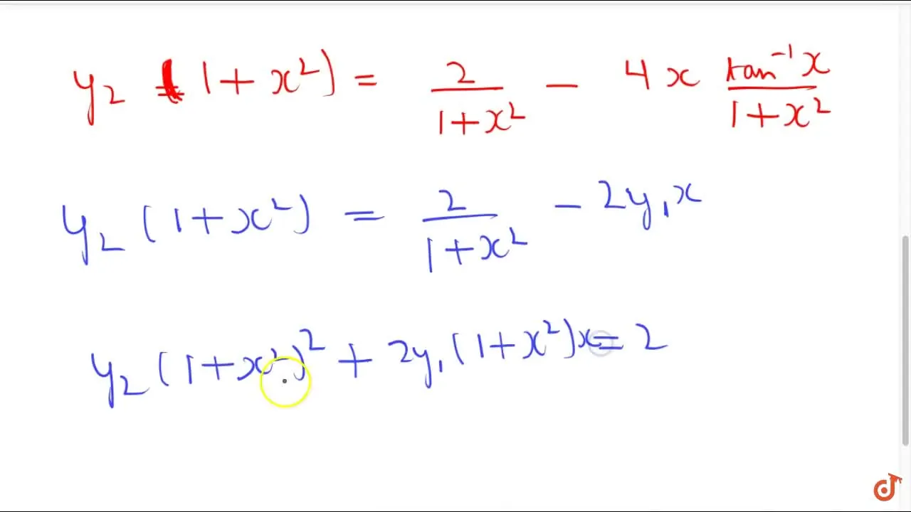 If y=(tan^(-1)x)^2 , then prove that (1+x^2)^2\ y2+2x\ (1+x^2)y1=2