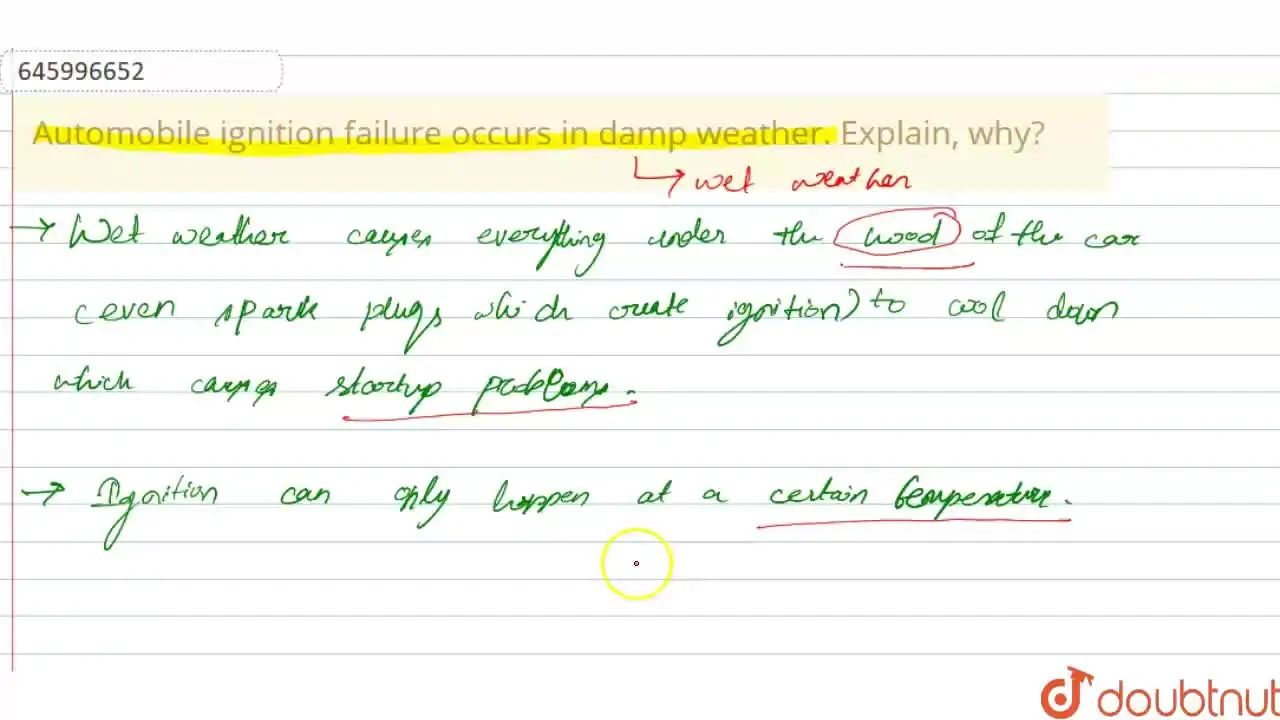 [Odia] Automobile ignition failure occurs in damp weather. Explain, wh