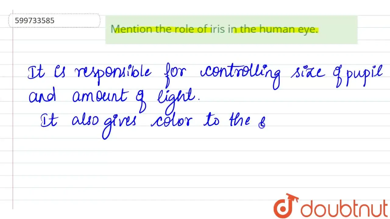[Kannada] Mention the role of iris in the human eye.