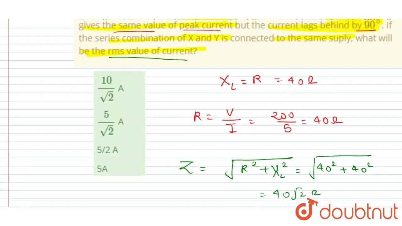A pure resistive circuit element X when connected to an AC supply of p