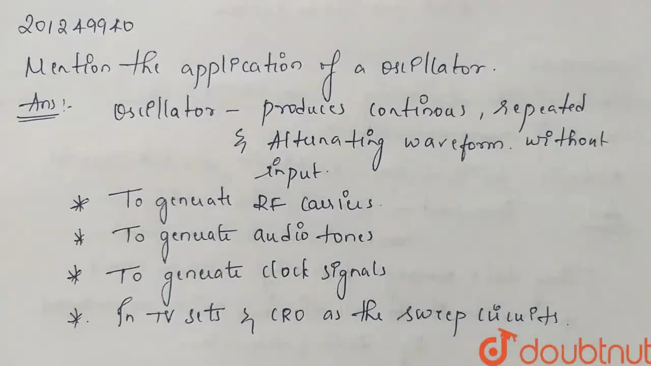 [Tamil] Mention the application of a oscillators.