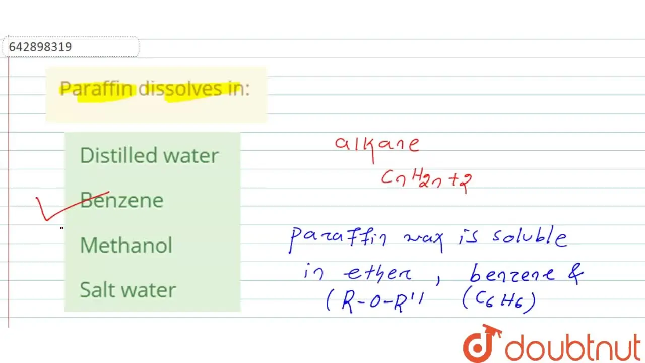 [Odia] Paraffin dissolves in