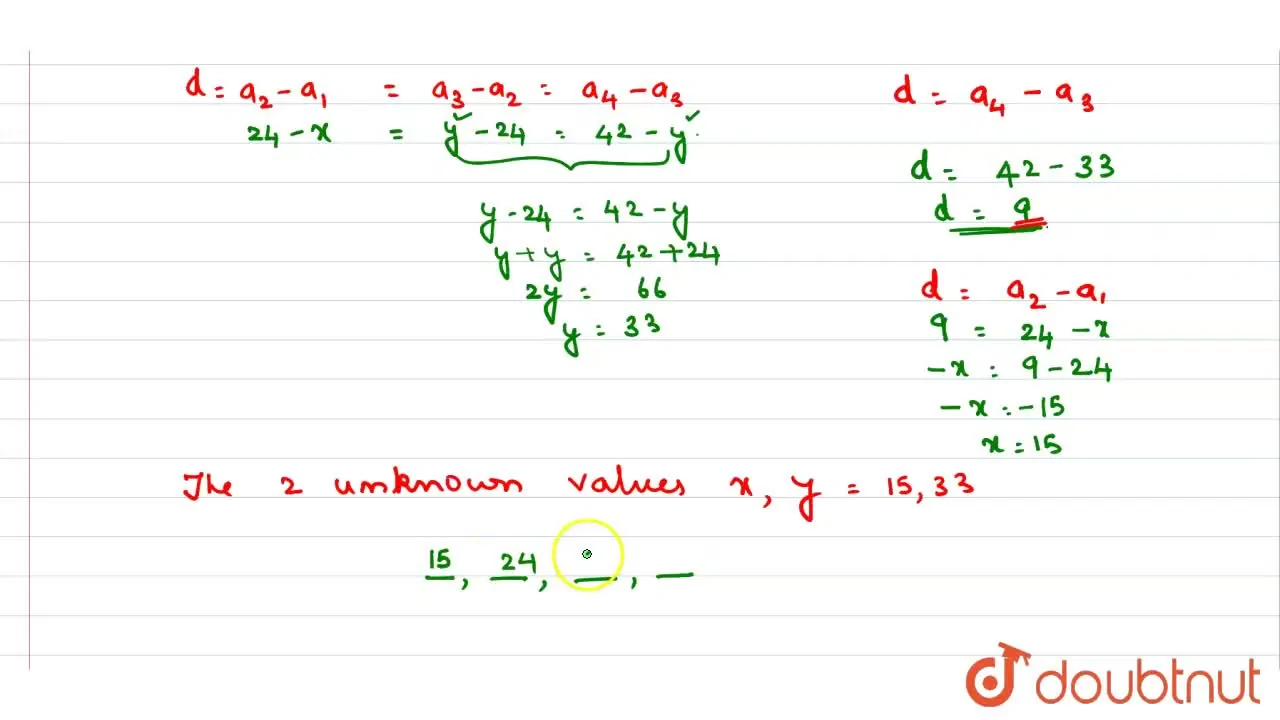 [Malayalam] In each of the arithmetic sequences below, some terms are
