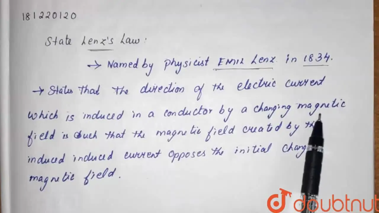 [Tamil] State Lenz's law.