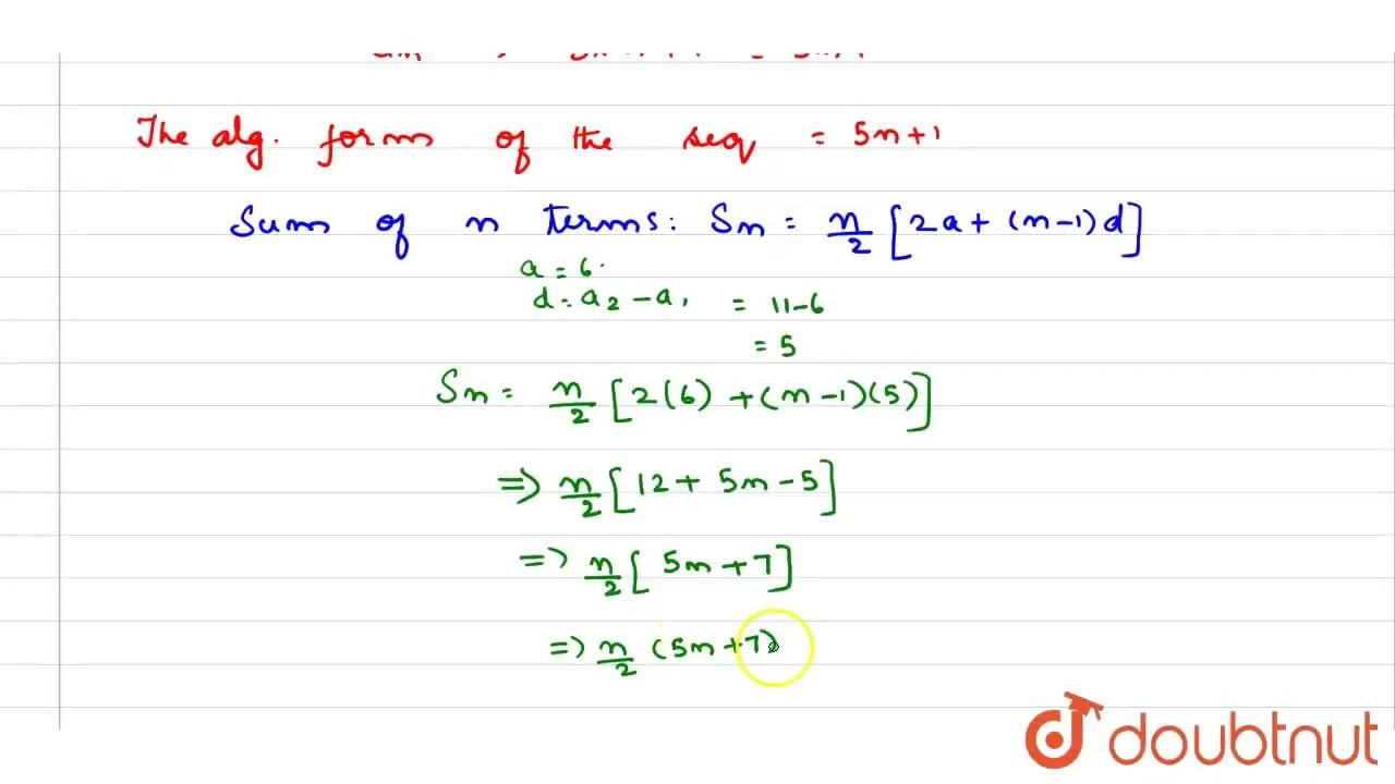 [Malayalam] Write the algebraic form of the sequence and its sum of