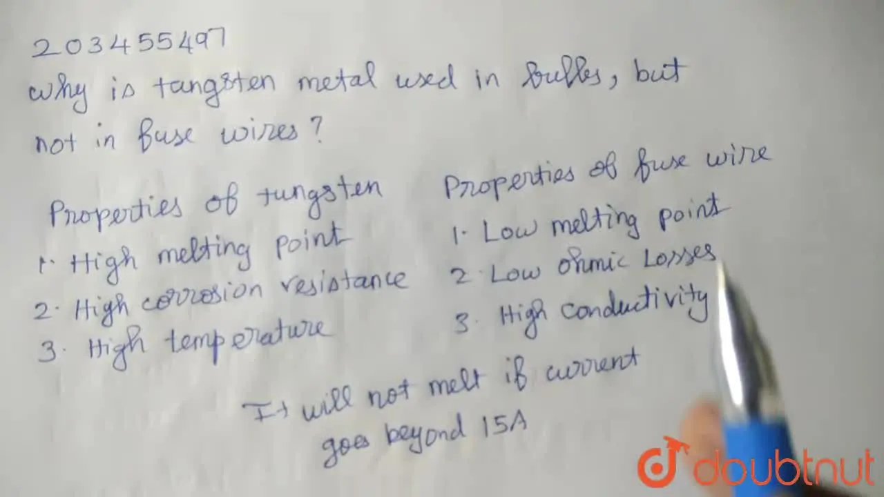 [Tamil] Why is tungsten metal used in bulbs, but not in fuse wires