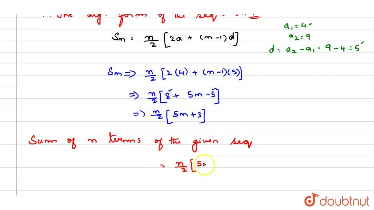 [Malayalam] Write the algebraic form of the sequence and its sum of n