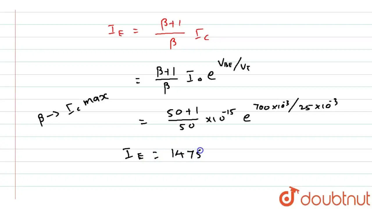 [Tamil] An NPN BJT having reverse saturation currents IS=10^(15) A is