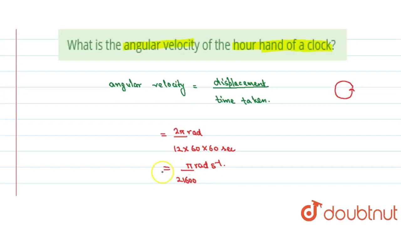 [Punjabi] What is the angular velocity of the hour hand of a clock?