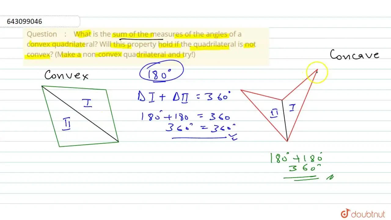 [Punjabi] What is the sum of the measures of the angles of a convex qu
