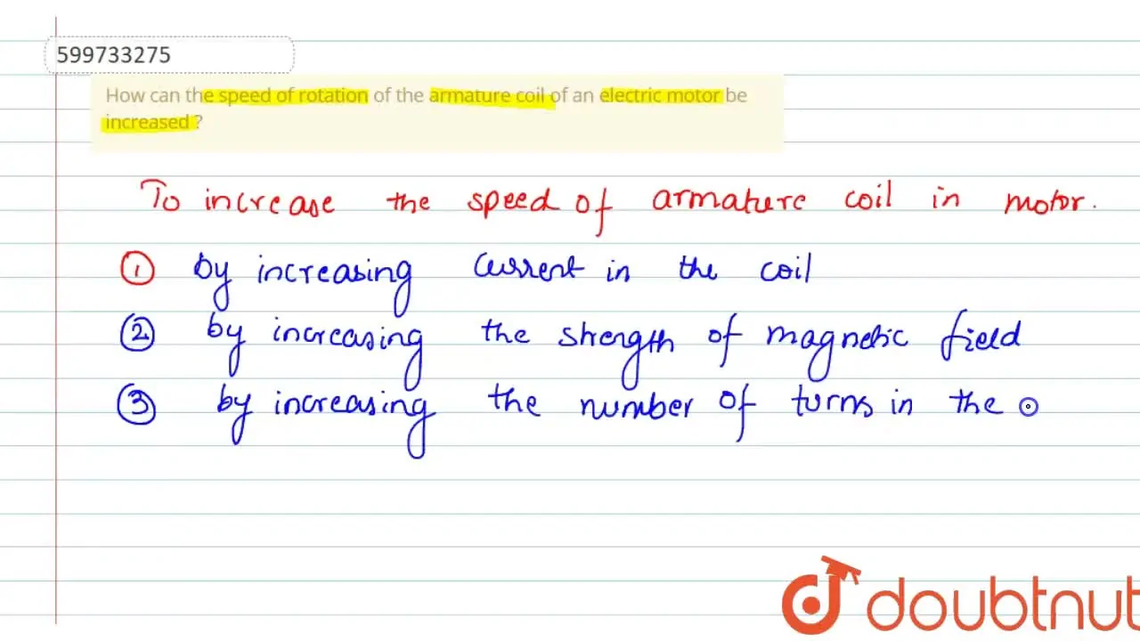 [Kannada] How can the speed of rotation of the armature coil of an ele