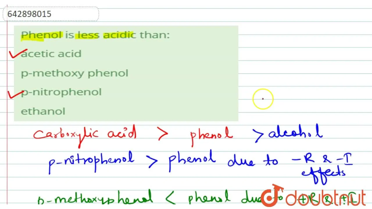 [Odia] Phenol is less acidic than