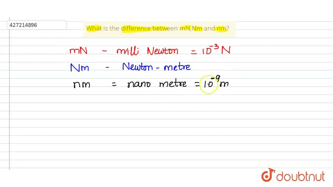 [Tamil] What is the difference between mN,Nm and nm?