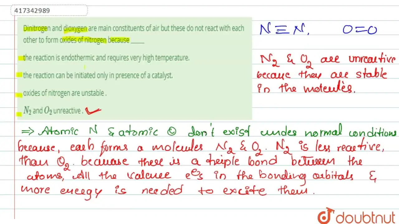 [Kannada] oxides of nitrogen are unstable