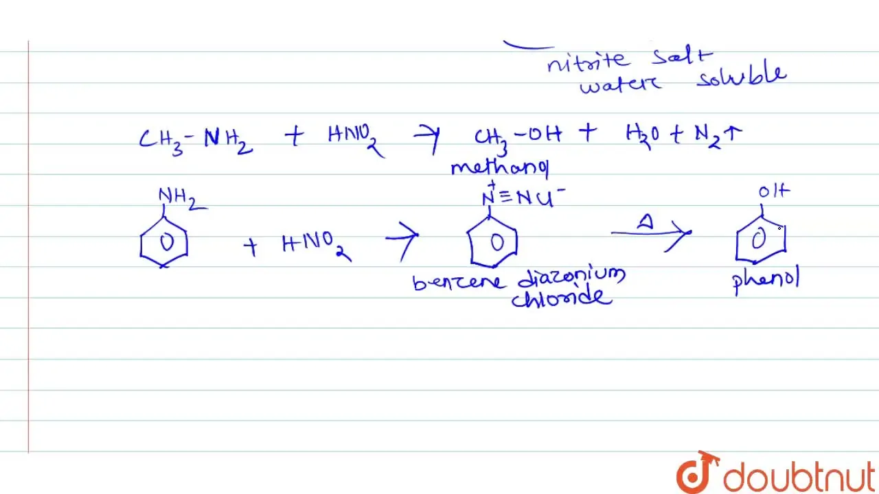 [Odia] Explain the action of nitrous acid on primary, secondary and te