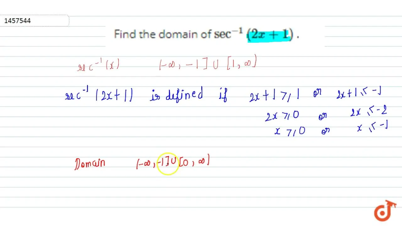 Find the domain of sec^(1)(2x+1)