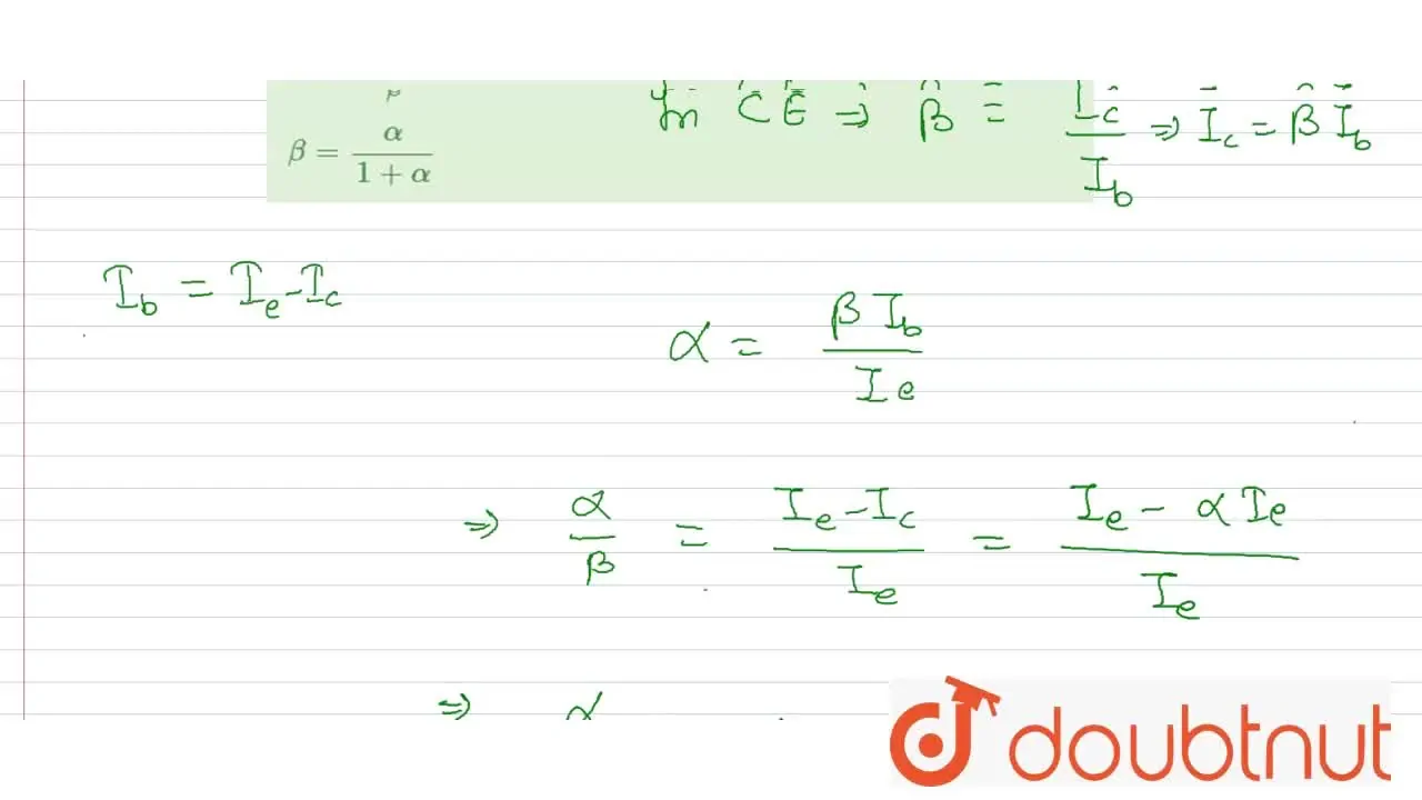 For transistor relation in current amplification factors is