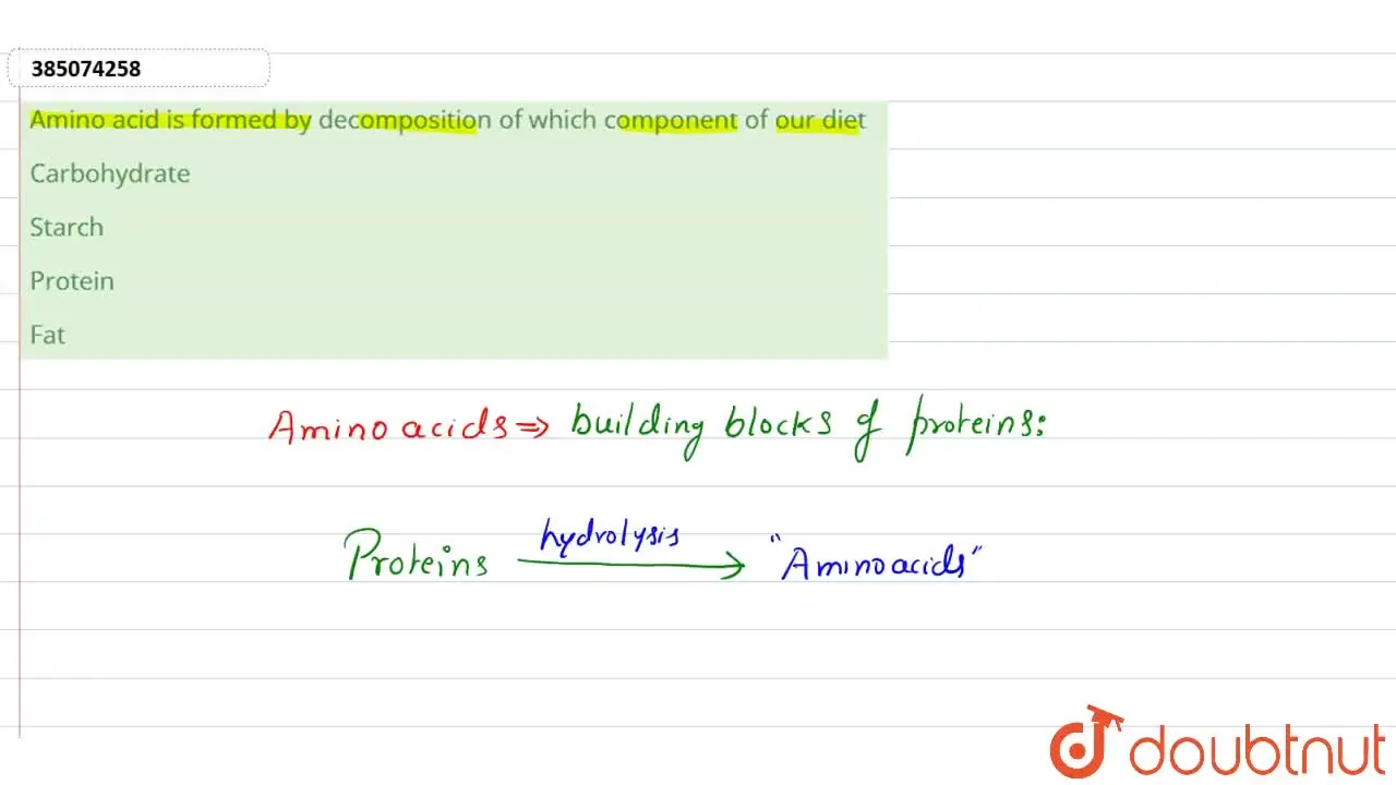 [Kannada] Amino acid is formed by of which component of