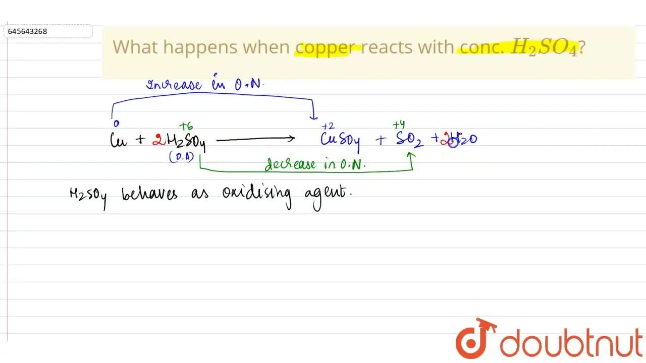 [Odia] What happens when copper reacts with conc. H2SO4?