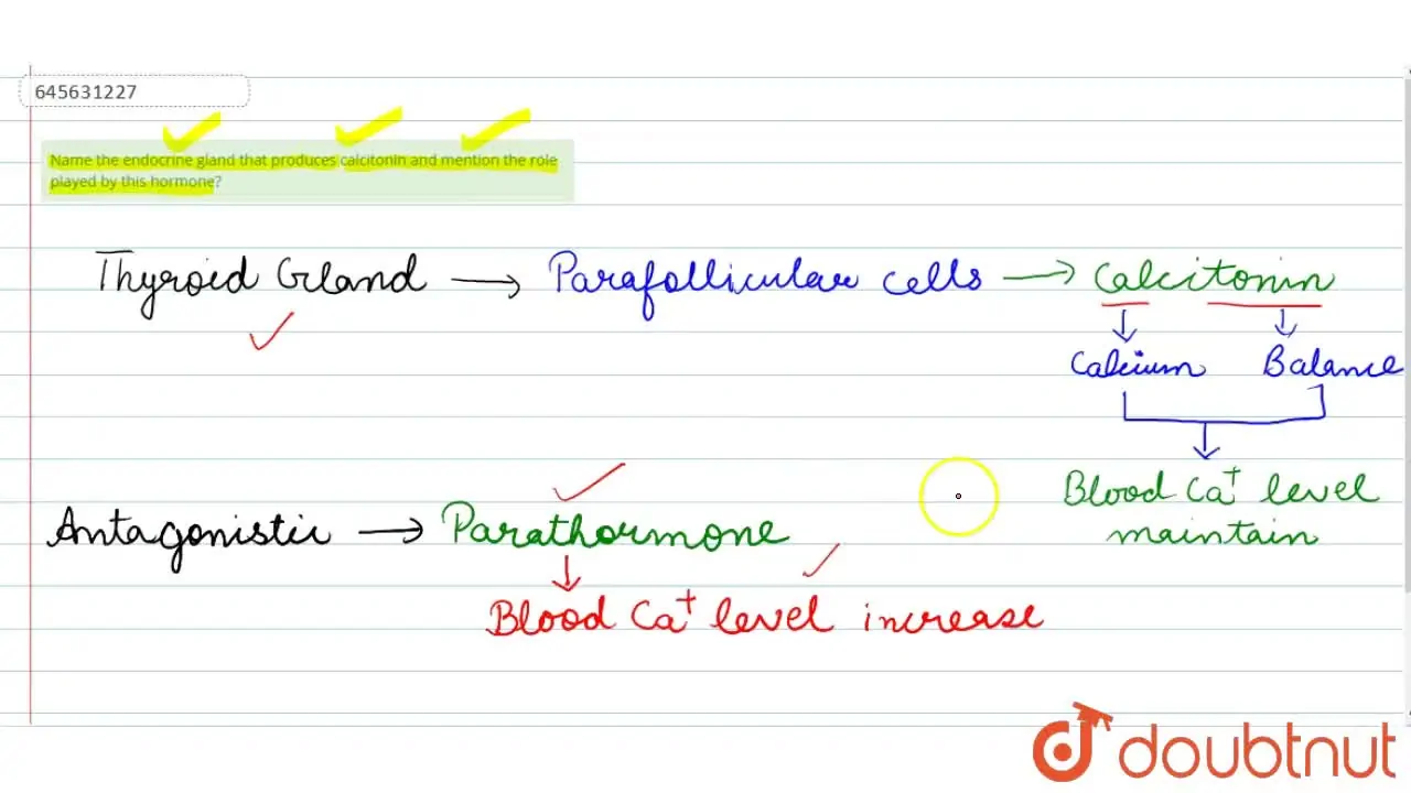 [Punjabi Solution] Name the endocrine gland that produces calcitonin a