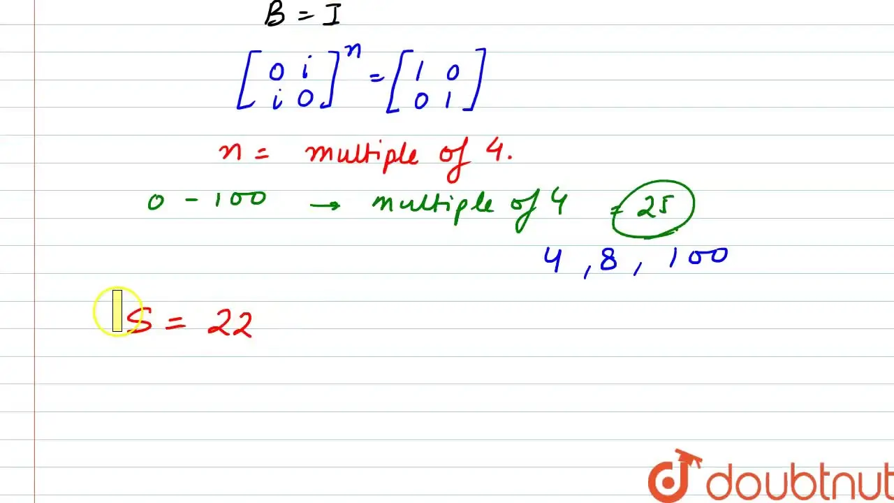 Let S={n InN|({:(0,i),(1,0):})^(n)({:(a,b),(c,d):})=({:(a,b),(c,d):})A