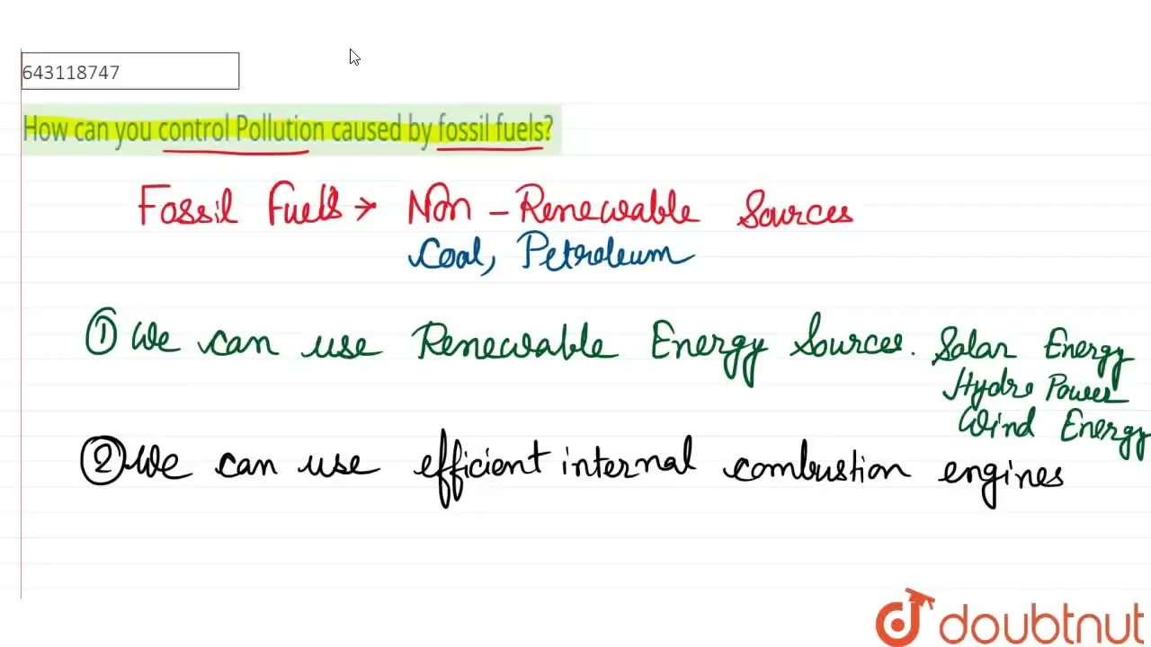 [Bengali] How can you control Pollution caused by fossil fuels?