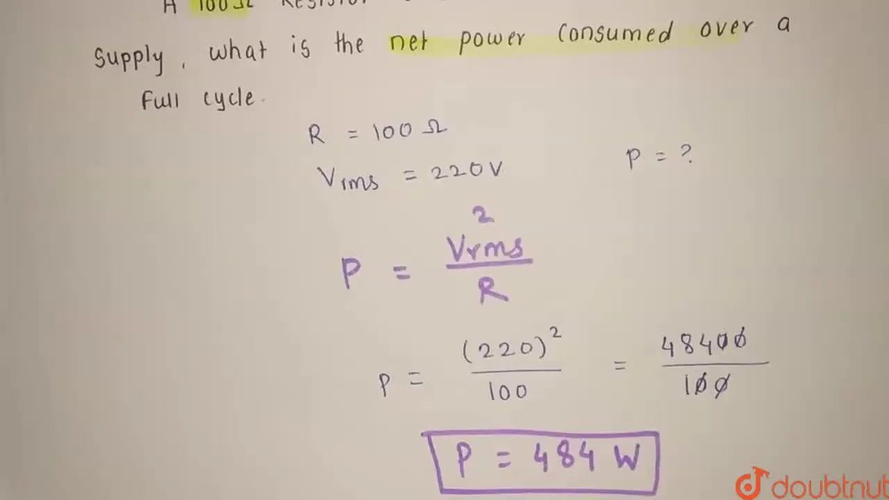 [Marathi] A 100 Omega resistor is connected to a 220 V, 50 Hz supply