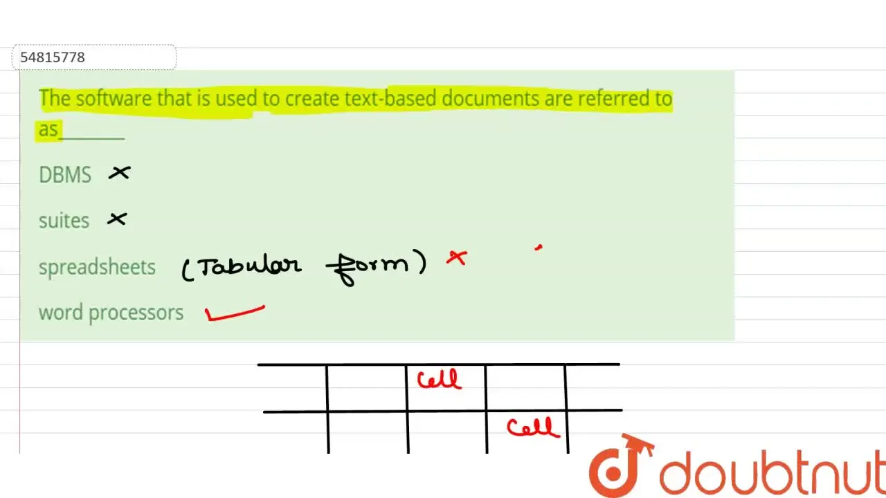 The software that is used to create textbased documents are referred