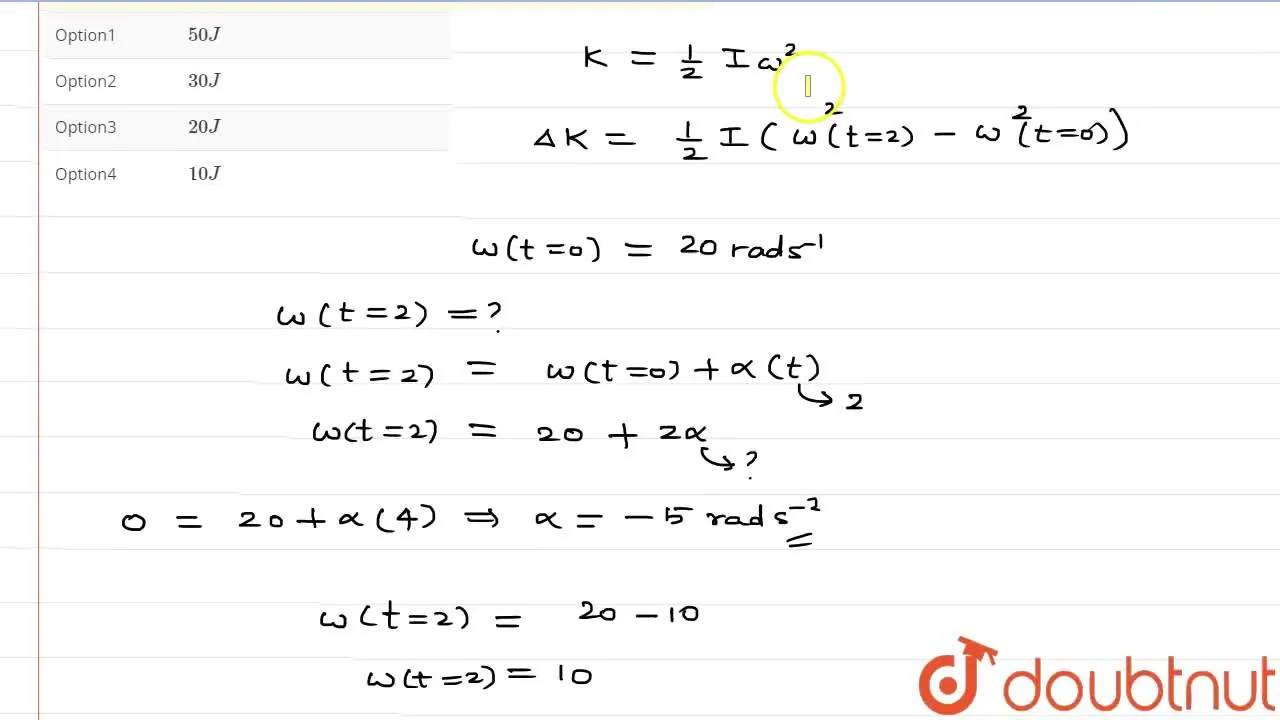[Telugu] A wheel rotating at angular speed of 20rads^(1), is brought