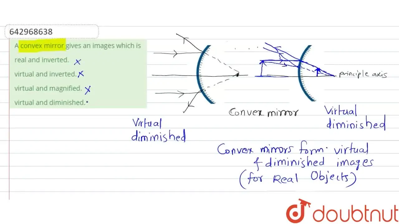 [Marathi] A convex mirror gives an images which is