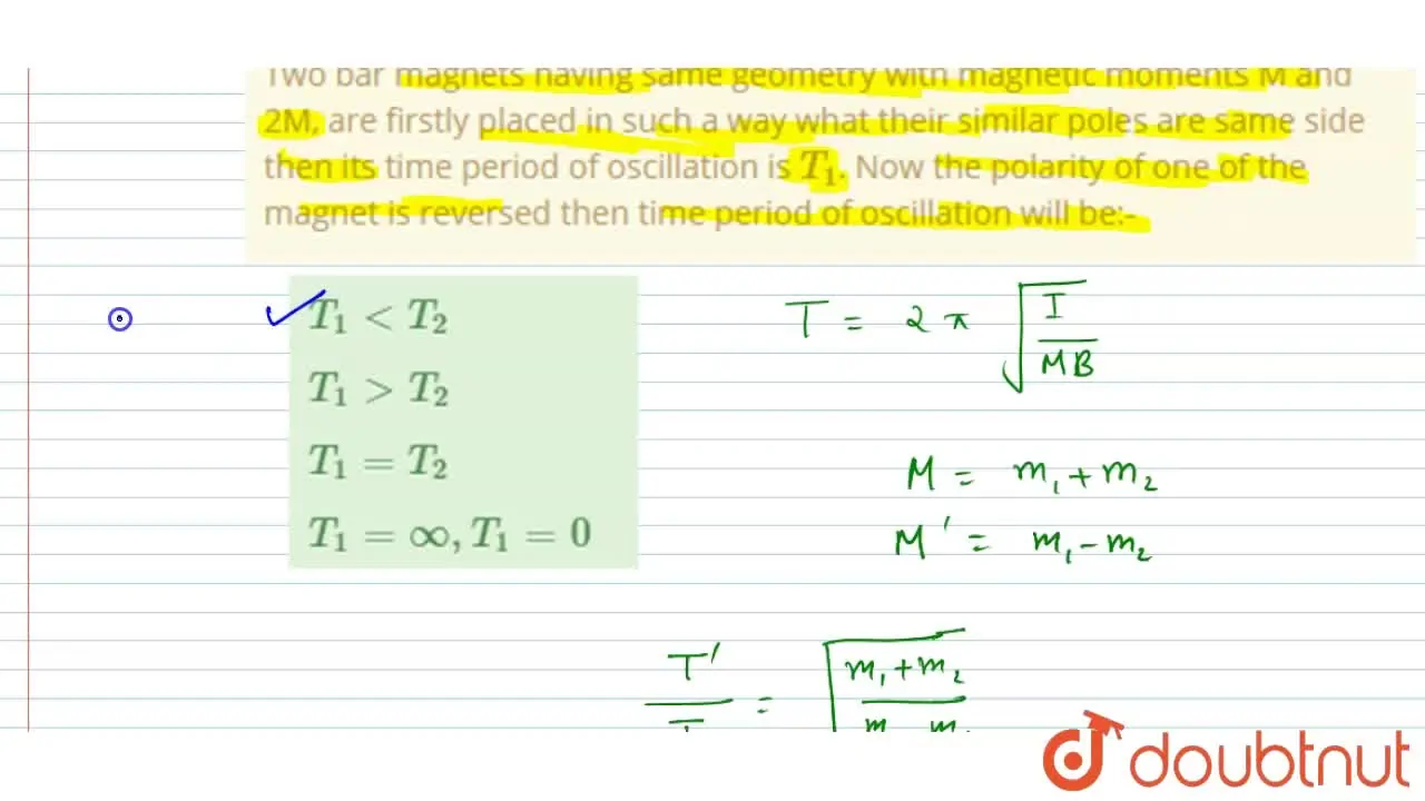 Two bar having same geometry with moment M and WM are