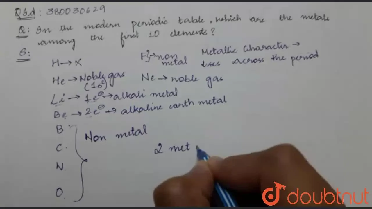 [Kannada] In the Moder Periodic table, which are the metals among the