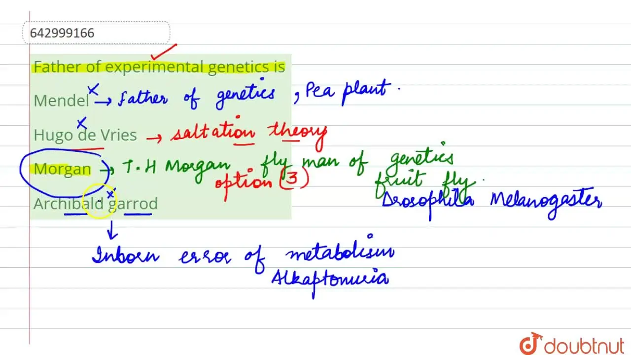 a father of experimental genetics