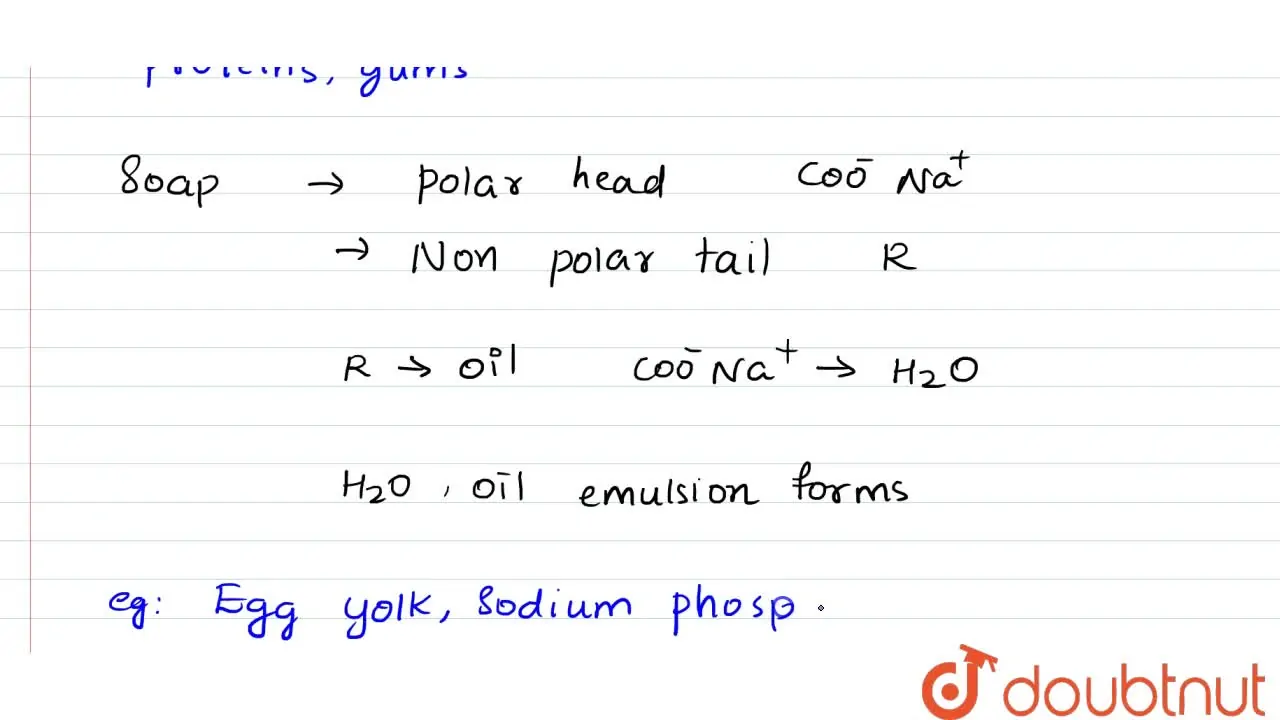 [Malayalam] How do emulslfires stabilise emulsion?Name two emulsifiers