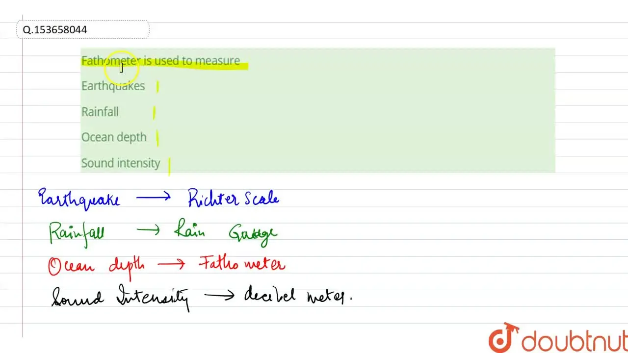 Fathometer is used to measure