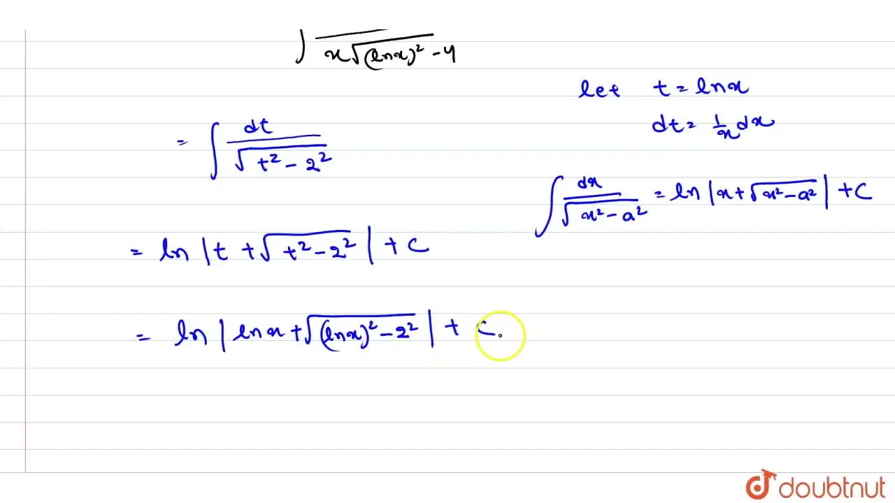 [Odia] Evaluate int (dx)/(xsqrt((lnx)^2-4))