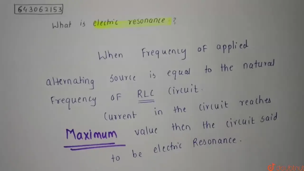 [Marathi] What is electric resonance?