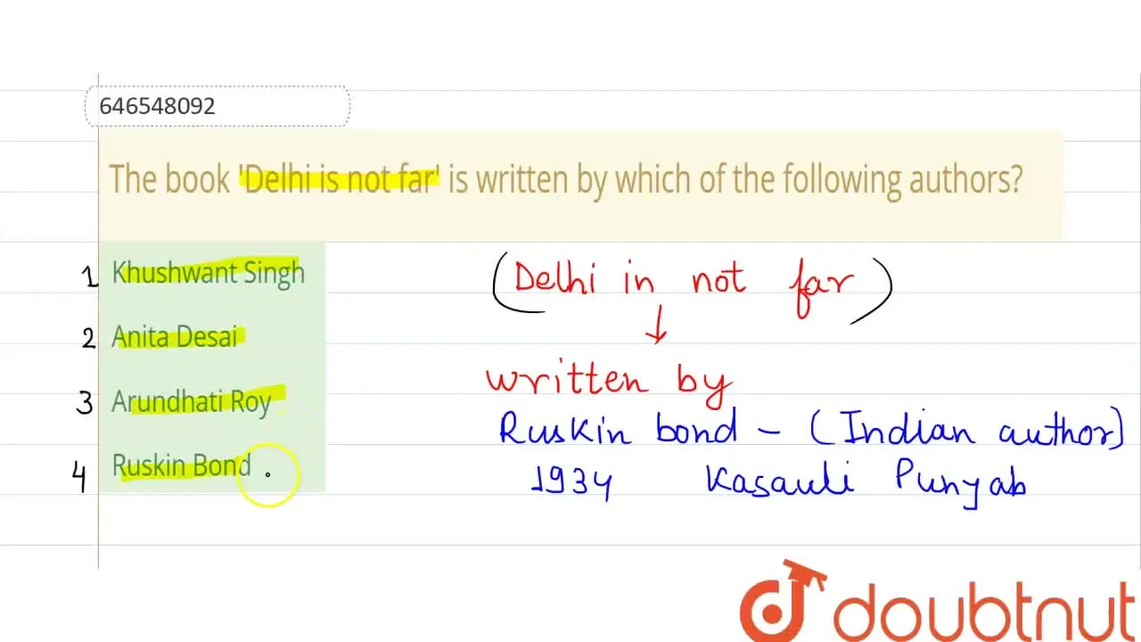 The book Delhi is not far is written by which of the following autho