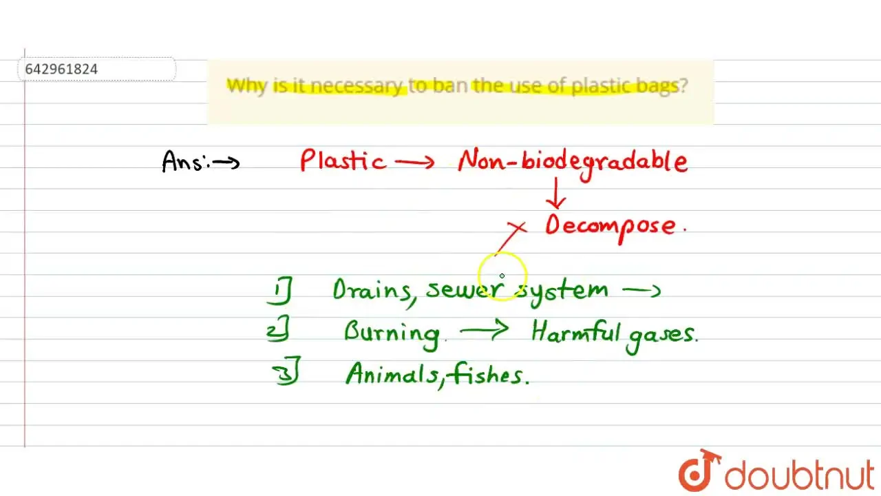 [Marathi Solution] Why is it necessary to ban the use of plastic bags?