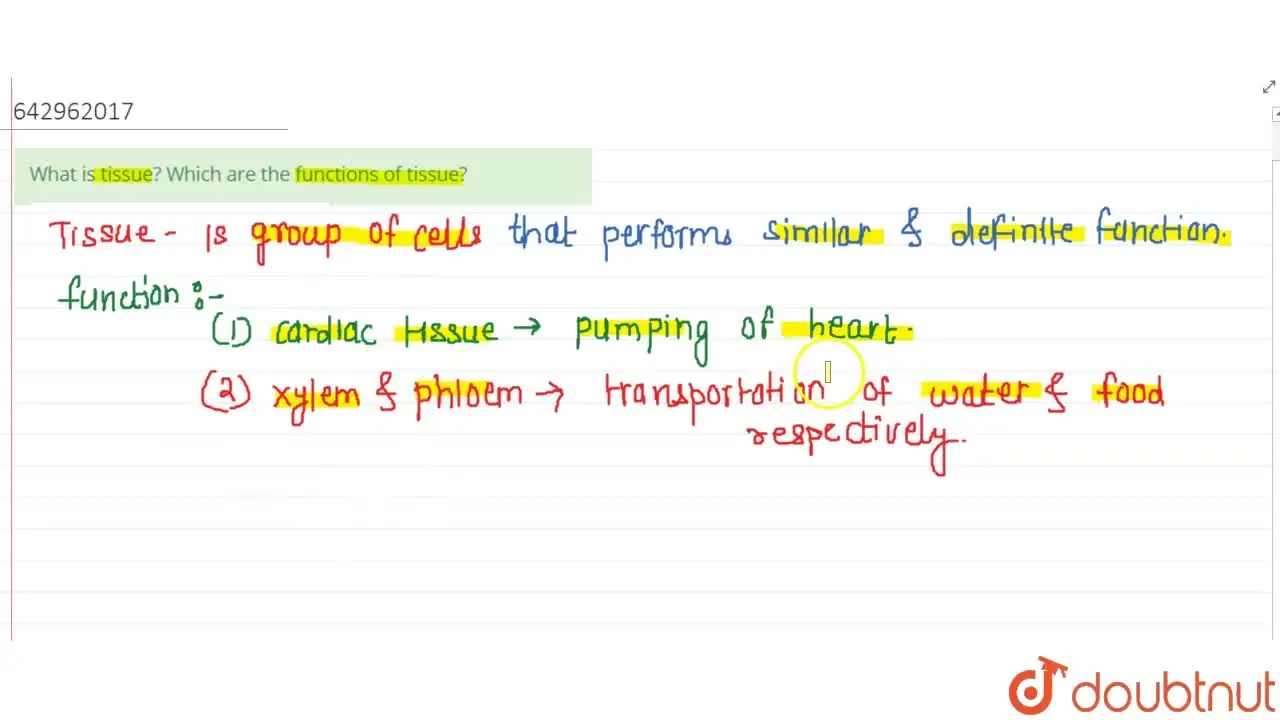 [Marathi Solution] What is tissue? Which are the functions of tissue?