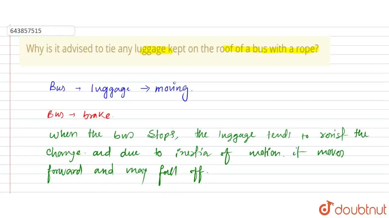 [Assamese] Why is it advised to tie any luggage kept on the roof of a