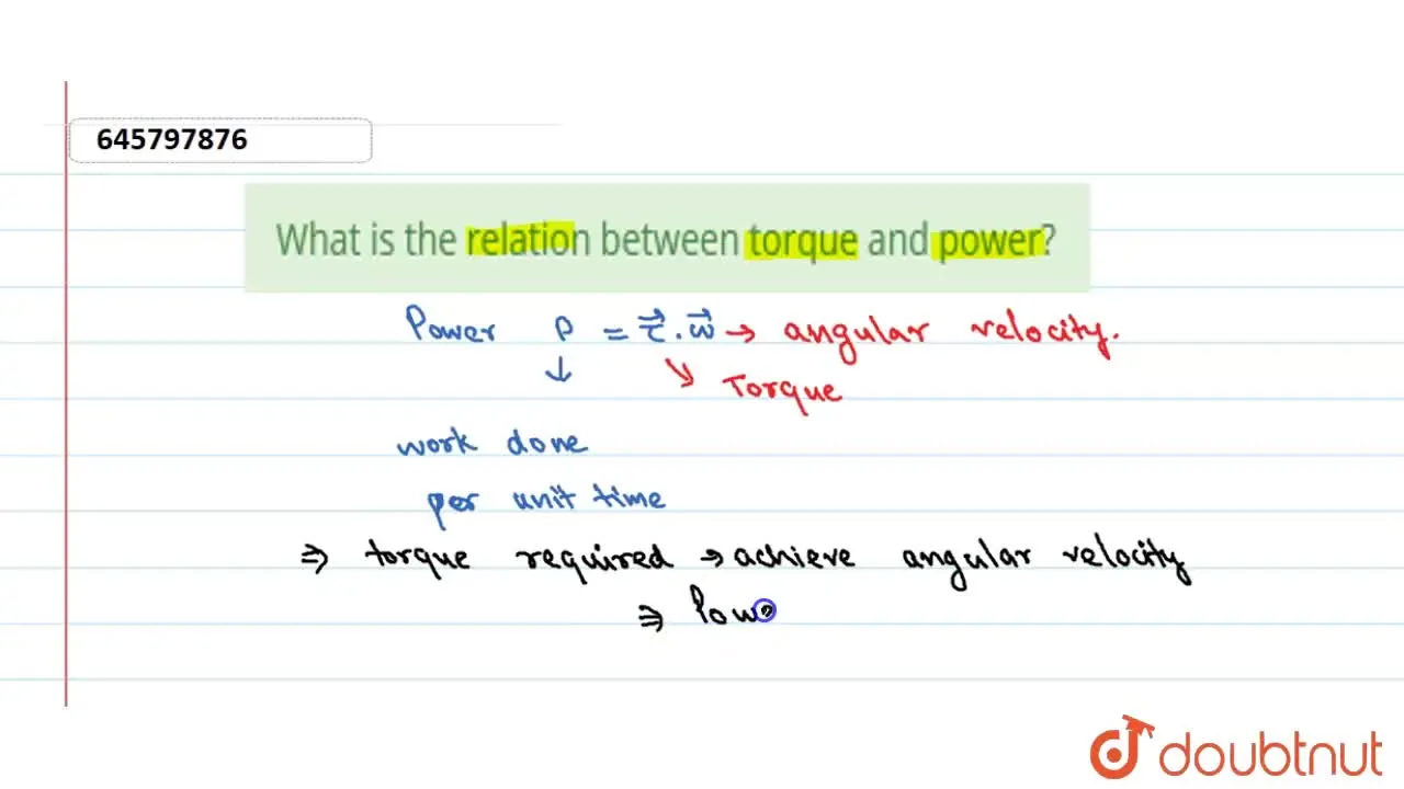 [Punjabi] What is the relation between torque and power?