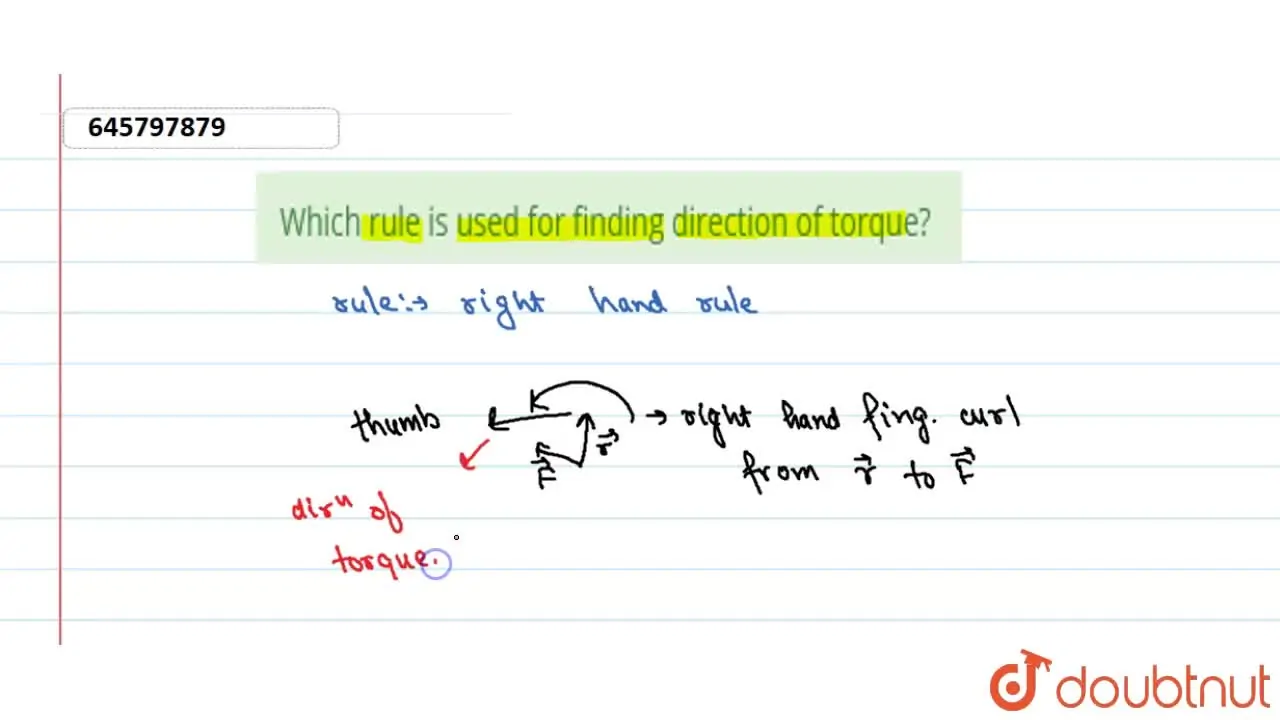[Punjabi] Which rule is used for finding direction of torque?